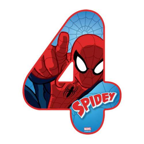 Spiderman Number 4 Edible Icing Image - Click Image to Close